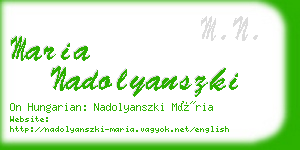maria nadolyanszki business card